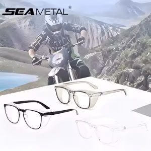 SEAMETAL Anti Blue Light Glasses Lightweight PC Frames Square Clear Lens Glasses Anti Pollen Safety Goggles Eyewear Accessories
